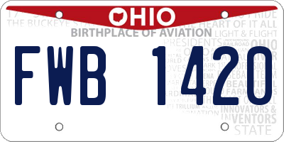 OH license plate FWB1420