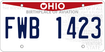 OH license plate FWB1423