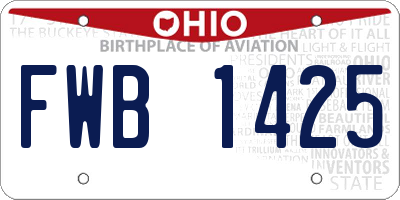 OH license plate FWB1425