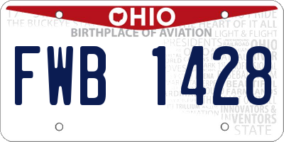 OH license plate FWB1428