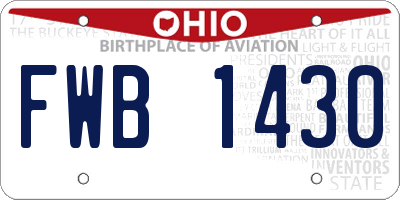 OH license plate FWB1430