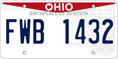 OH license plate FWB1432