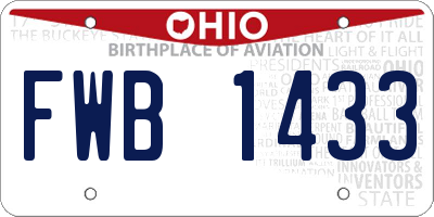 OH license plate FWB1433