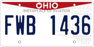 OH license plate FWB1436