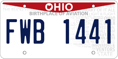 OH license plate FWB1441