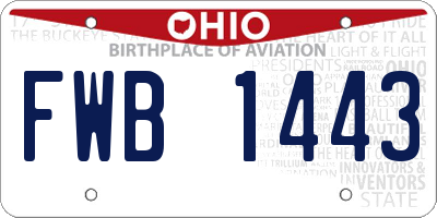 OH license plate FWB1443