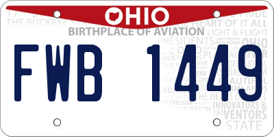 OH license plate FWB1449