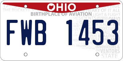 OH license plate FWB1453