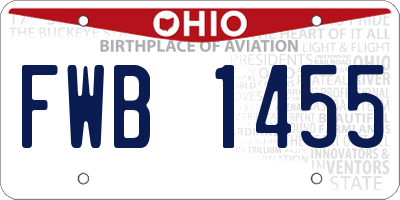 OH license plate FWB1455