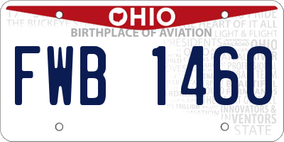 OH license plate FWB1460