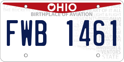 OH license plate FWB1461