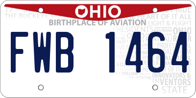 OH license plate FWB1464