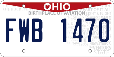 OH license plate FWB1470