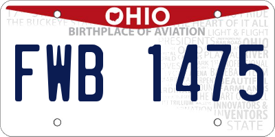 OH license plate FWB1475