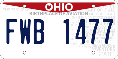 OH license plate FWB1477