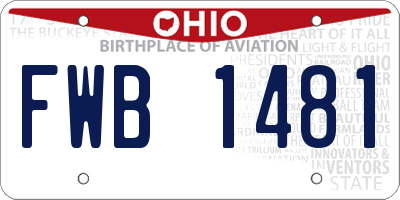 OH license plate FWB1481