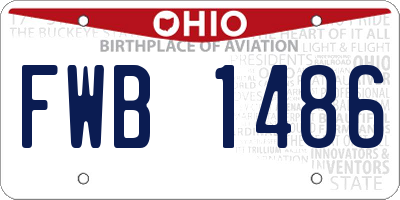 OH license plate FWB1486