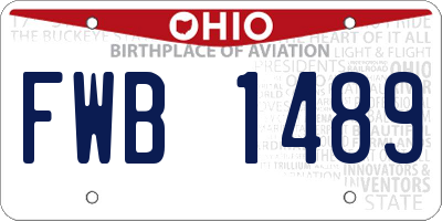 OH license plate FWB1489