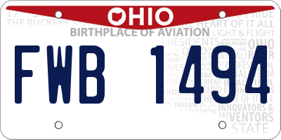 OH license plate FWB1494