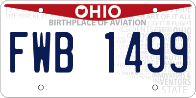 OH license plate FWB1499