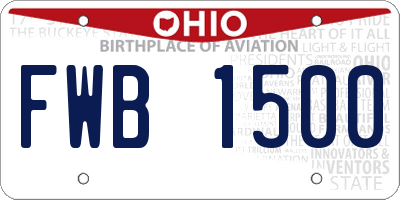 OH license plate FWB1500