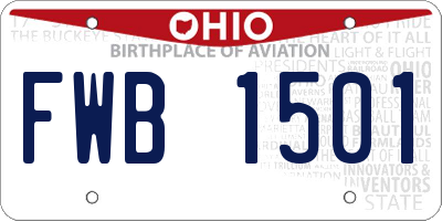 OH license plate FWB1501