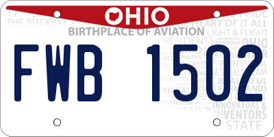 OH license plate FWB1502