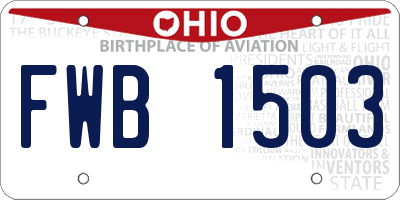 OH license plate FWB1503