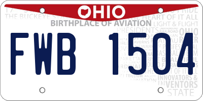 OH license plate FWB1504