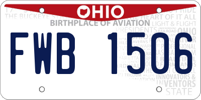 OH license plate FWB1506