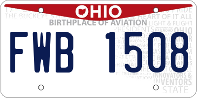 OH license plate FWB1508