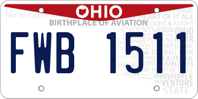 OH license plate FWB1511