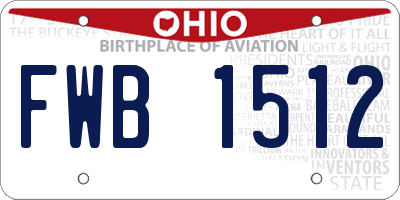 OH license plate FWB1512