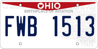 OH license plate FWB1513