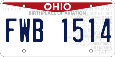 OH license plate FWB1514