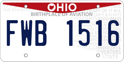 OH license plate FWB1516