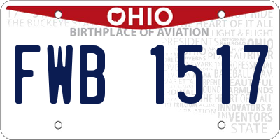 OH license plate FWB1517
