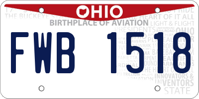 OH license plate FWB1518