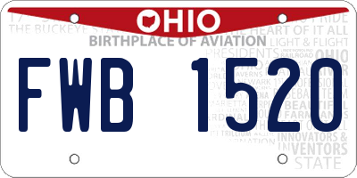 OH license plate FWB1520