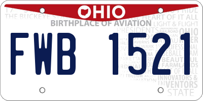 OH license plate FWB1521