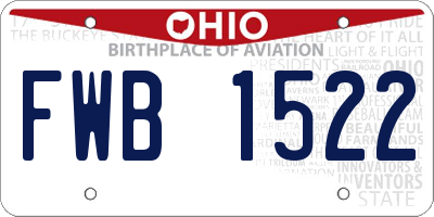 OH license plate FWB1522