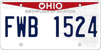 OH license plate FWB1524