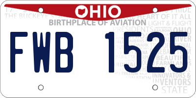 OH license plate FWB1525