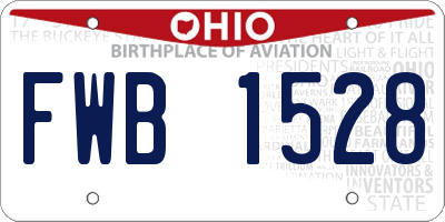 OH license plate FWB1528