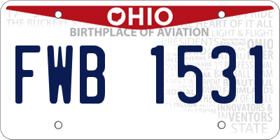 OH license plate FWB1531