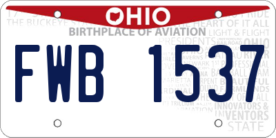 OH license plate FWB1537
