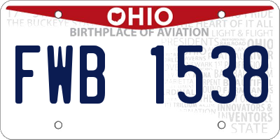 OH license plate FWB1538