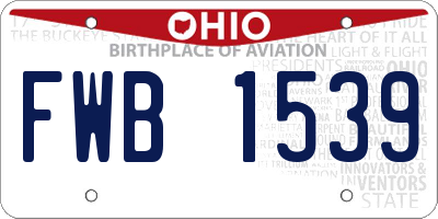 OH license plate FWB1539