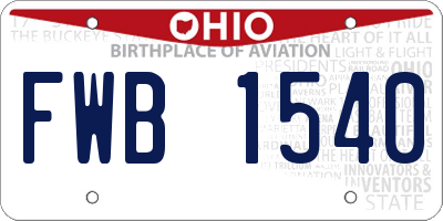 OH license plate FWB1540