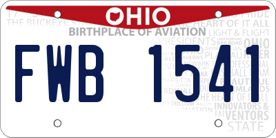 OH license plate FWB1541